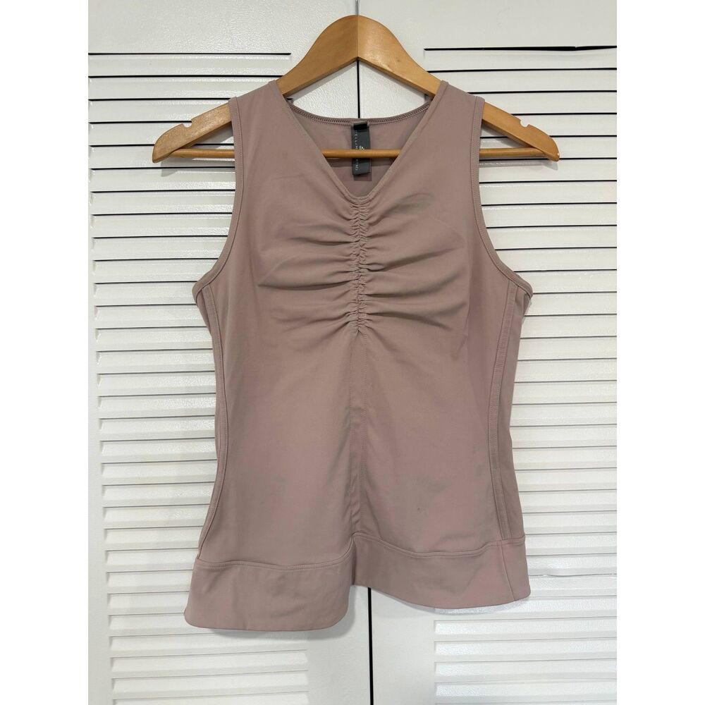 Adidas by Stella McCartney Women's Mauve Ruched Racerback Athletic Tank Top
